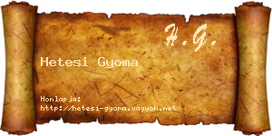Hetesi Gyoma névjegykártya